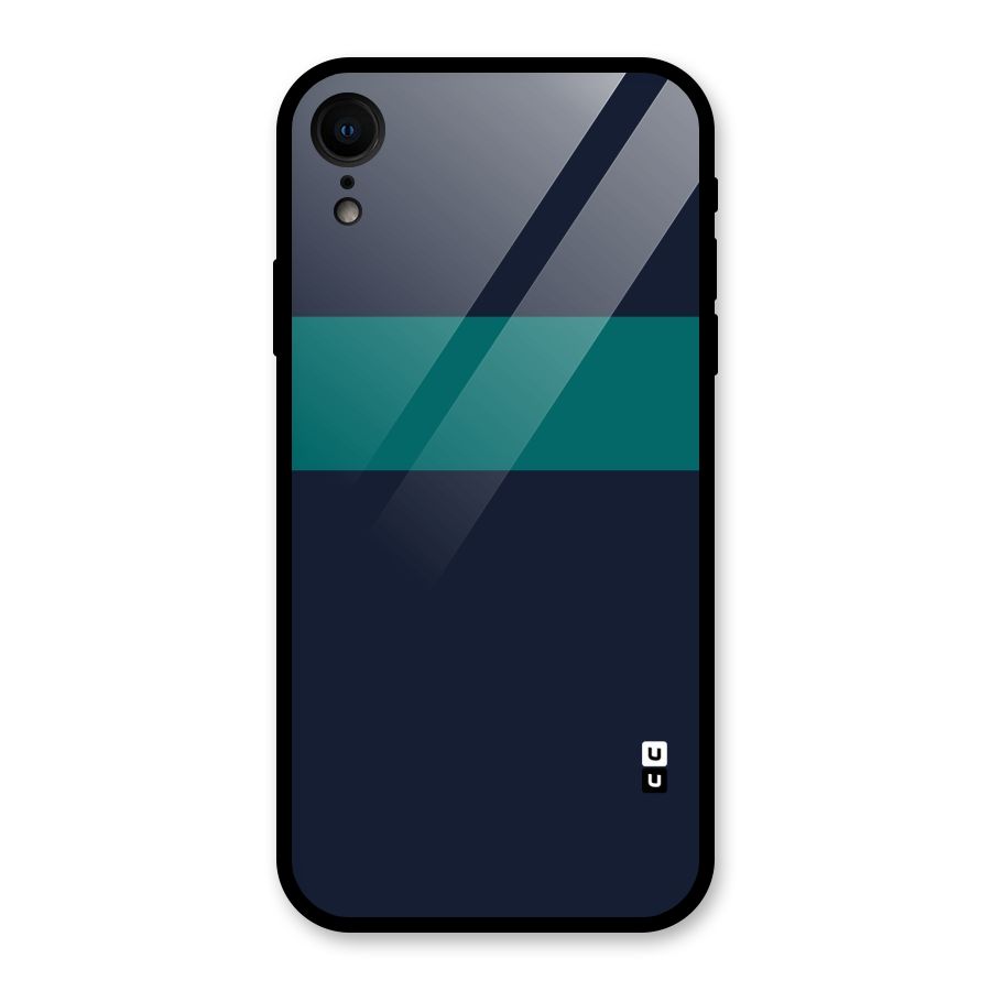Stripe Block Glass Back Case for iPhone XR