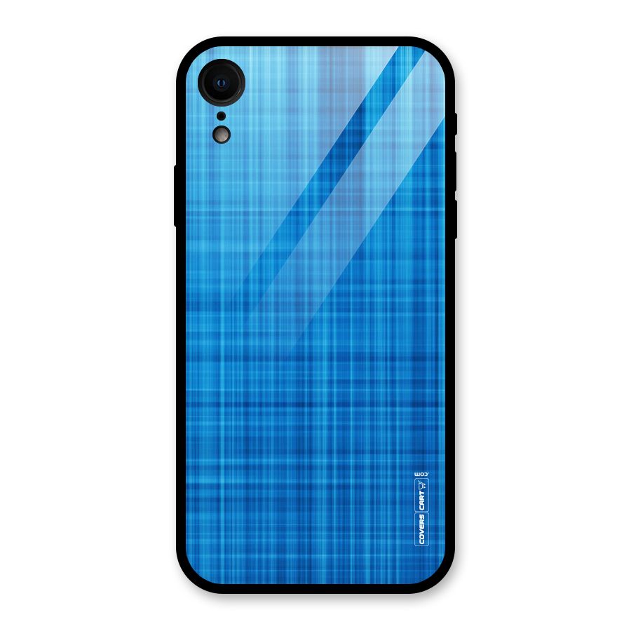Stripe Blue Abstract Glass Back Case for iPhone XR