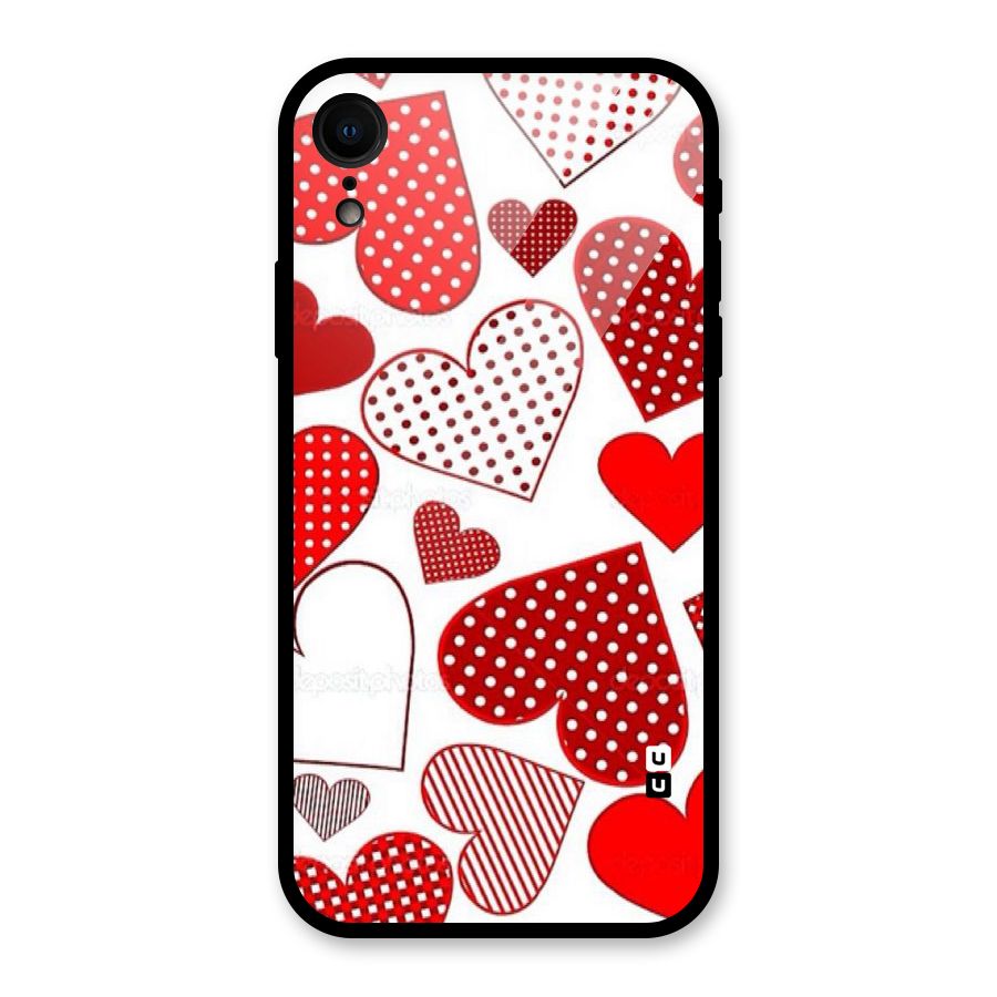 Style Hearts Glass Back Case for iPhone XR