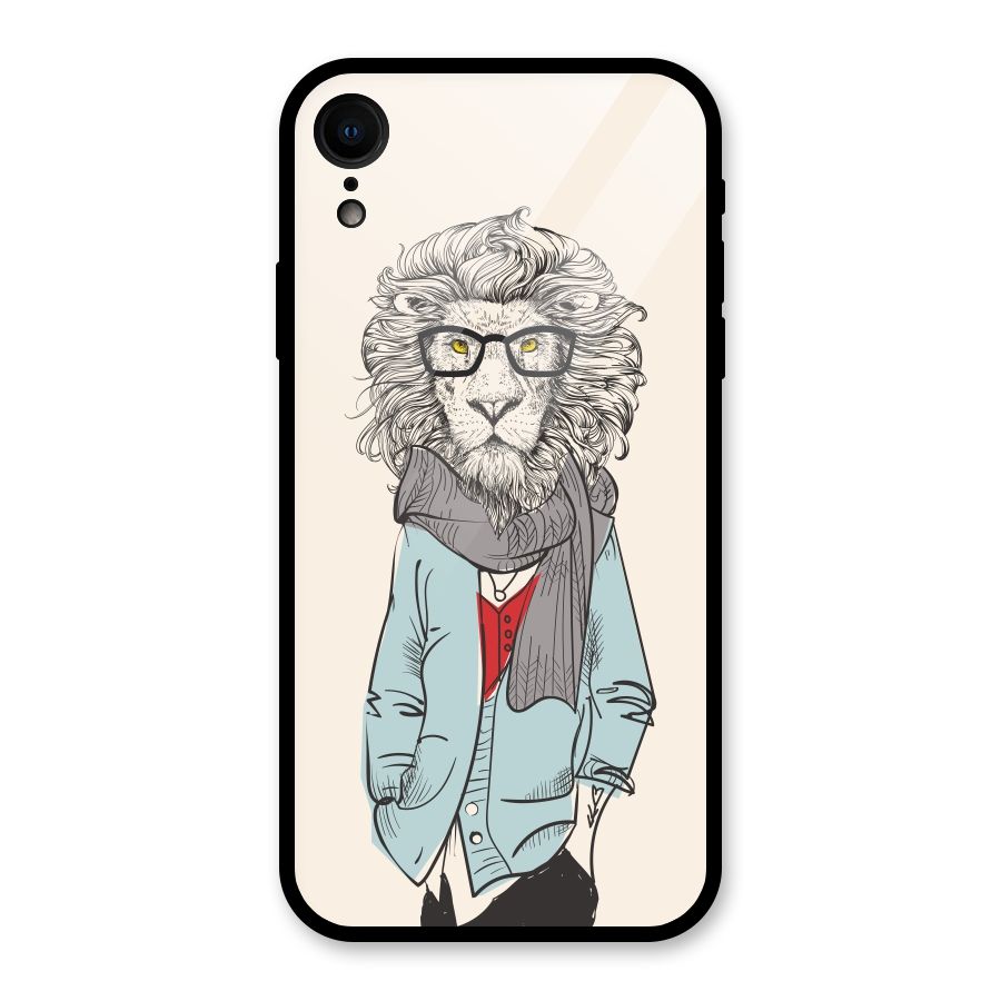 Stylish Lion Glass Back Case for iPhone XR