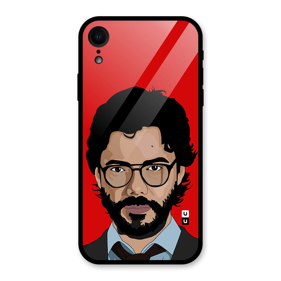 The Professor Illustration Art Glass Back Case for iPhone XR