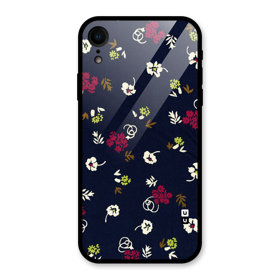 Tiny Flowers Glass Back Case for iPhone XR