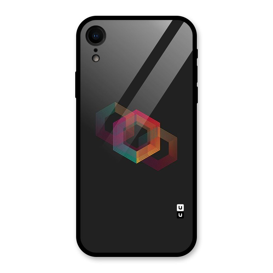 Tri-hexa Colours Glass Back Case for iPhone XR