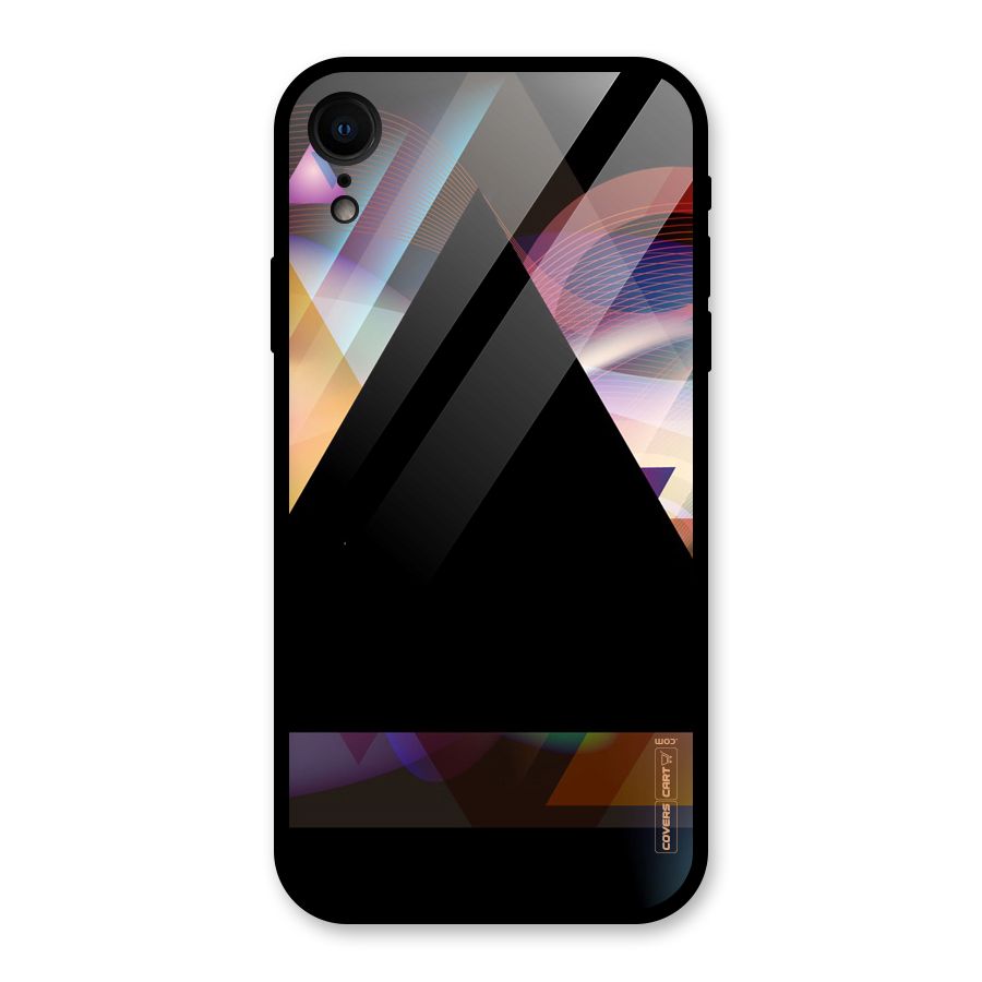 Triangle Black Abstract Glass Back Case for iPhone XR