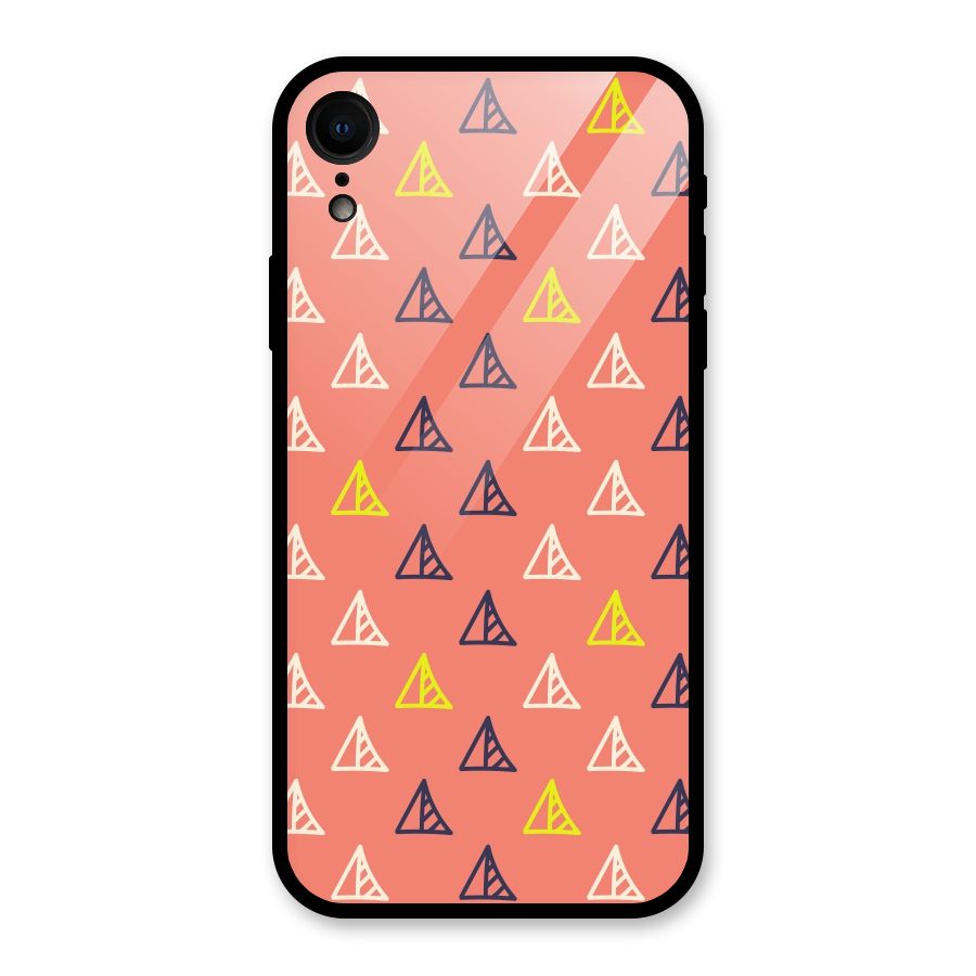 Triangular Boho Pattern Glass Back Case for iPhone XR