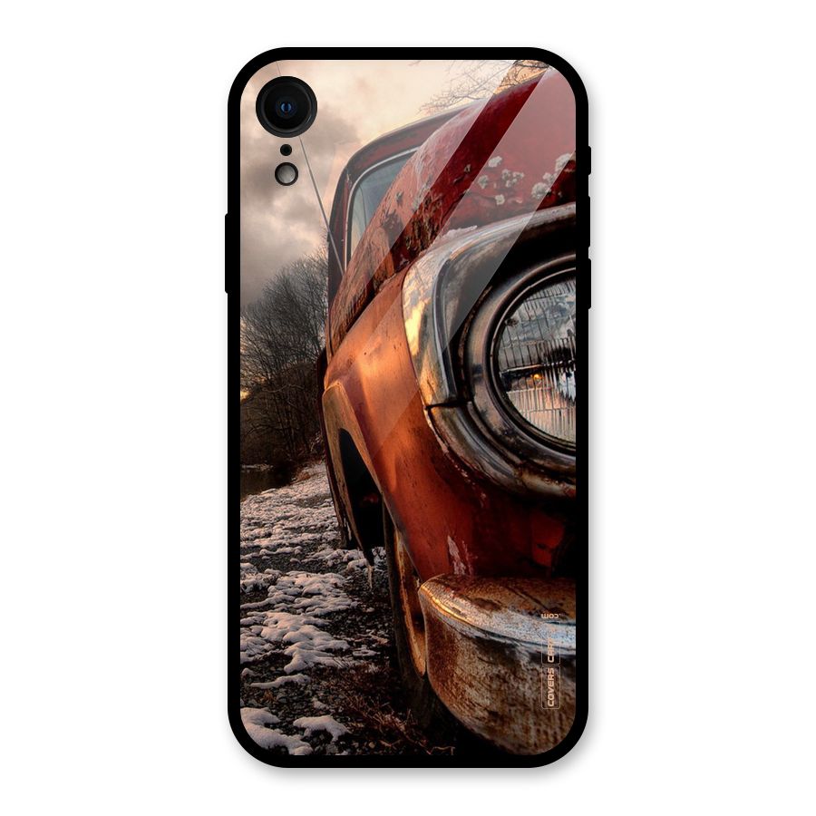 Vintage Car Headlight Glass Back Case for iPhone XR