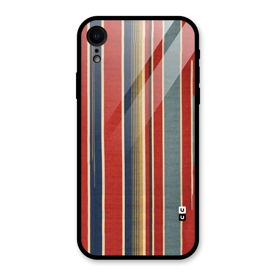 Vintage Disort Stripes Glass Back Case for iPhone XR