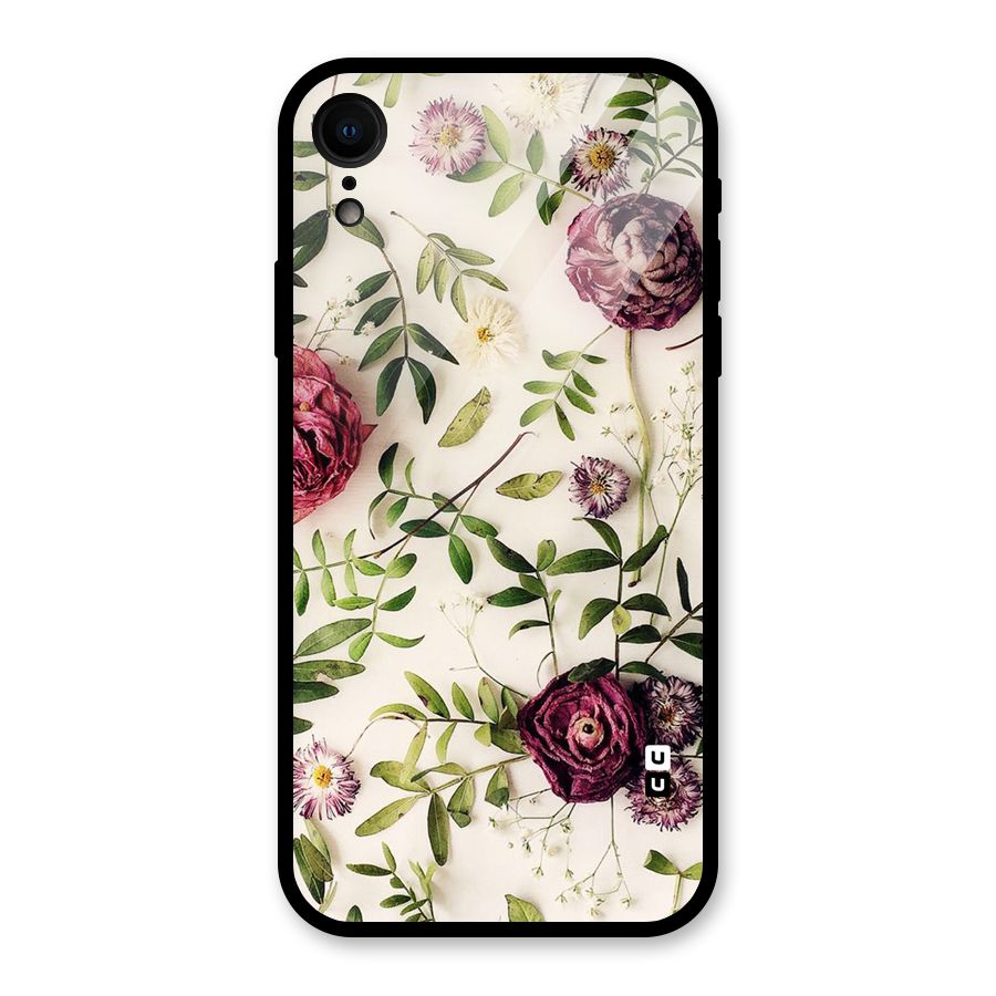 Vintage Rust Floral Glass Back Case for iPhone XR