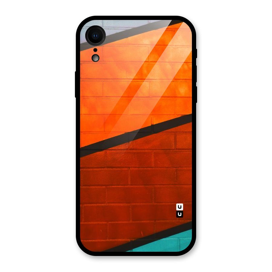 Wall Diagonal Stripes Glass Back Case for iPhone XR