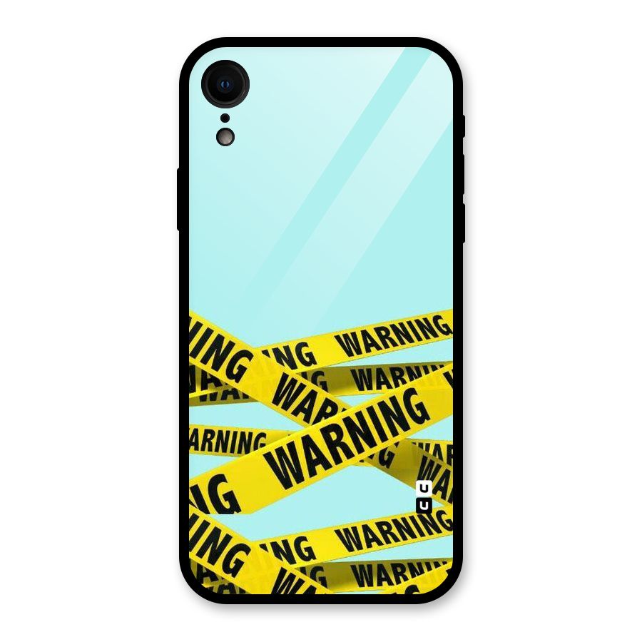 Warning Design Glass Back Case for iPhone XR