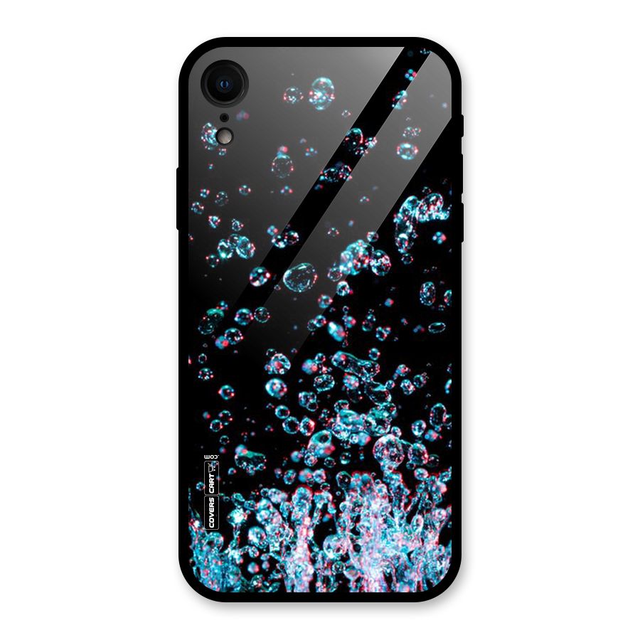 Water Droplets Glass Back Case for iPhone XR