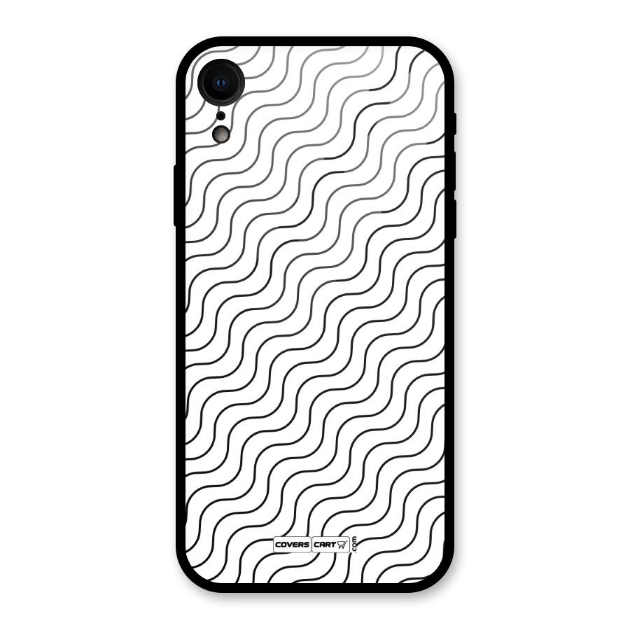 Wavy Pattern Glass Back Case for iPhone XR