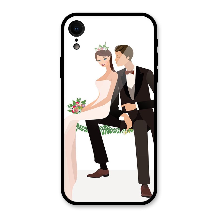 Wedding Couple Glass Back Case for iPhone XR
