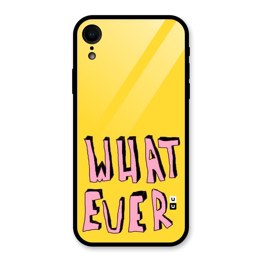 Whatever Yellow Glass Back Case for iPhone XR