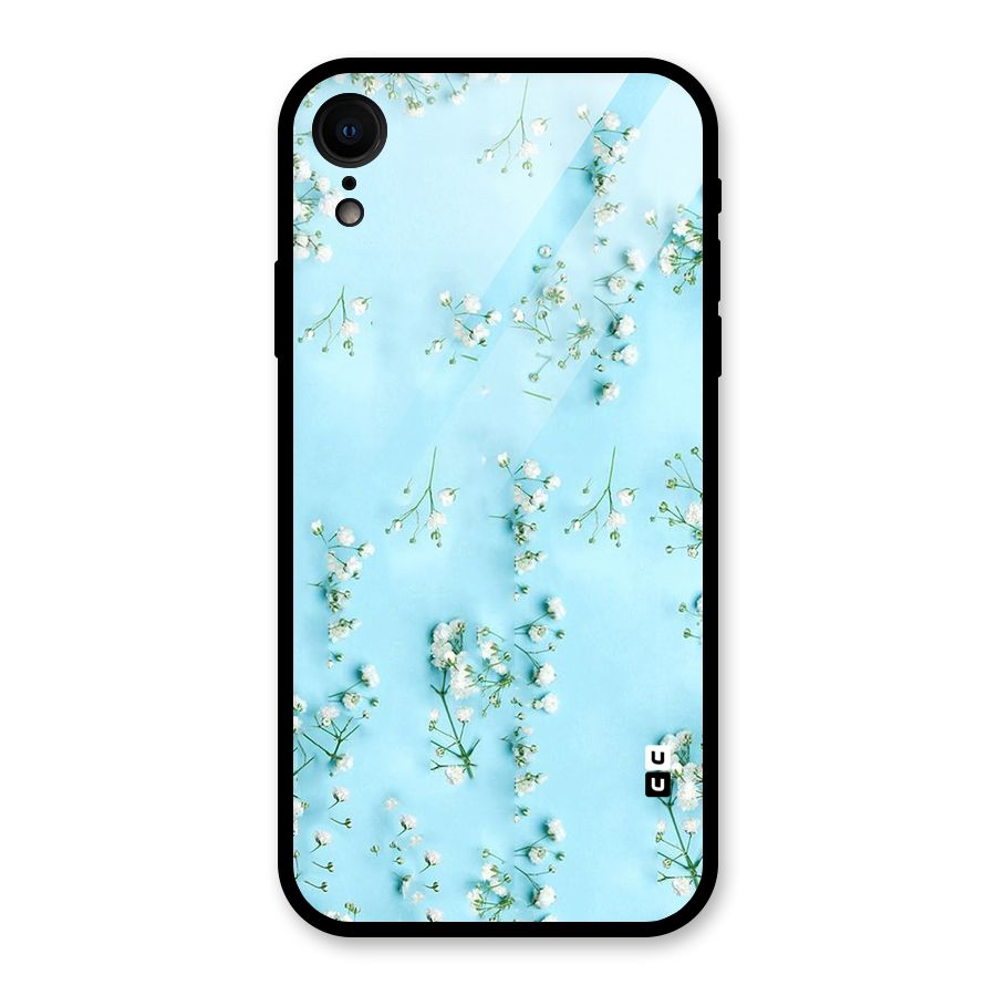 White Lily Design Glass Back Case for iPhone XR