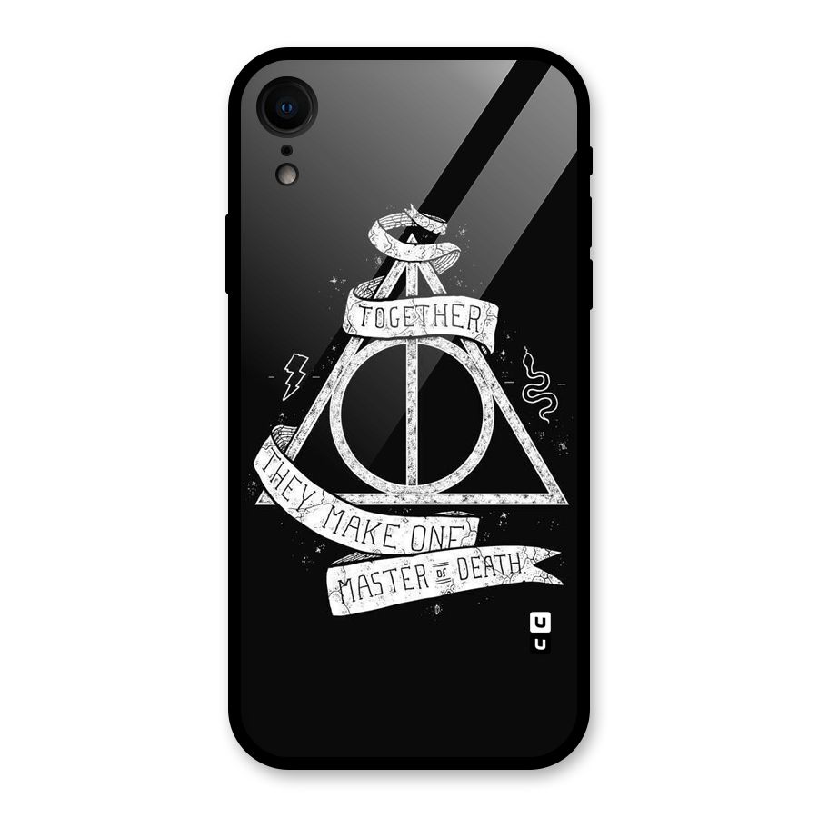 White Ribbon Glass Back Case for iPhone XR