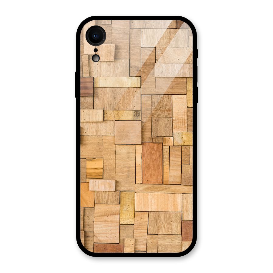 Wooden Blocks Glass Back Case for iPhone XR
