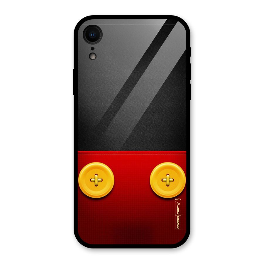 Yellow Button Glass Back Case for iPhone XR