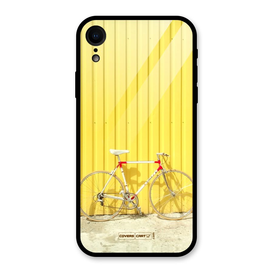 Yellow Cycle Classic Glass Back Case for iPhone XR