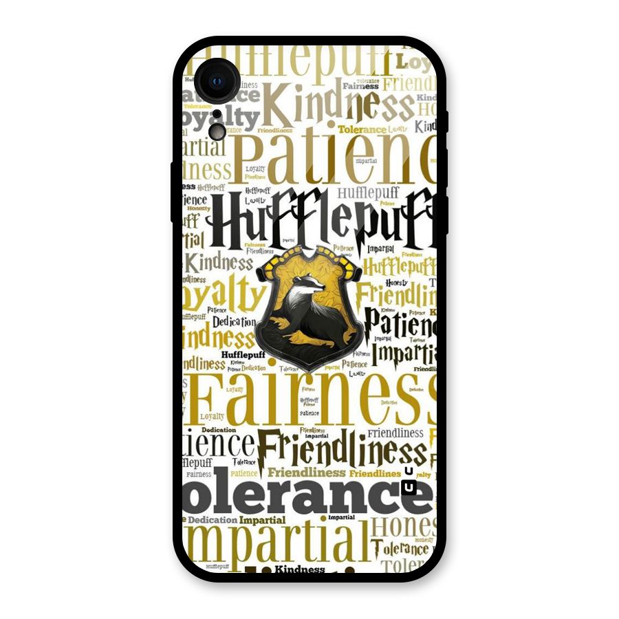 Yellow Fairness Glass Back Case for iPhone XR
