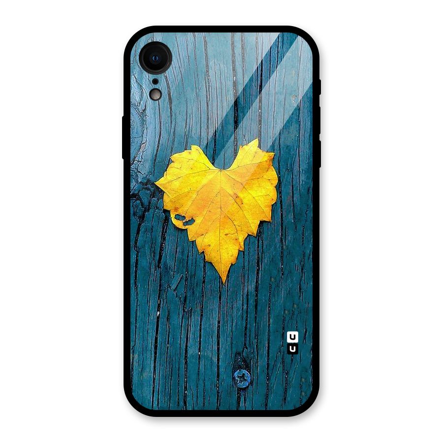 Yellow Leaf Glass Back Case for iPhone XR